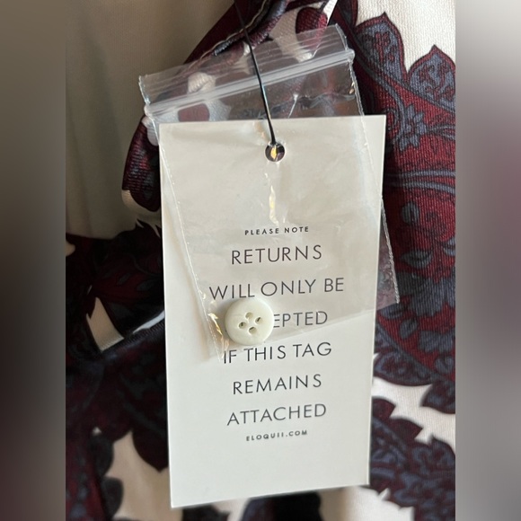 Eloquii Mock Neck Dress with Sleeve Detail Purple Multi Size 14 Brand New - Picture 14 of 15